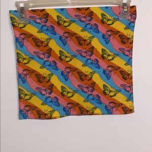 Rainbow butterfly soft girl summer crop tube top